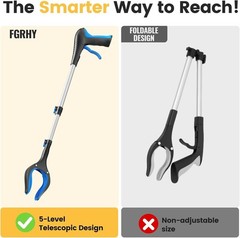 5-Level Telescopic Grabber Tool 23“-41“ – Ideal for Seniors & Recovery Use