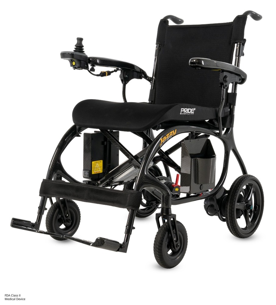Pride® Jazzy Carbon 27X Ultra Light Power Wheelchair-1 year labor included!