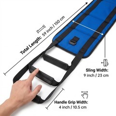 Transfer Sling with Metal Buckle, 6 Reinforced Straps, Lift Aid for Elderly & Di