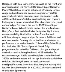 Merits Electric Power Wheelchair Medical P327, 400 lb. Wt. Cap.