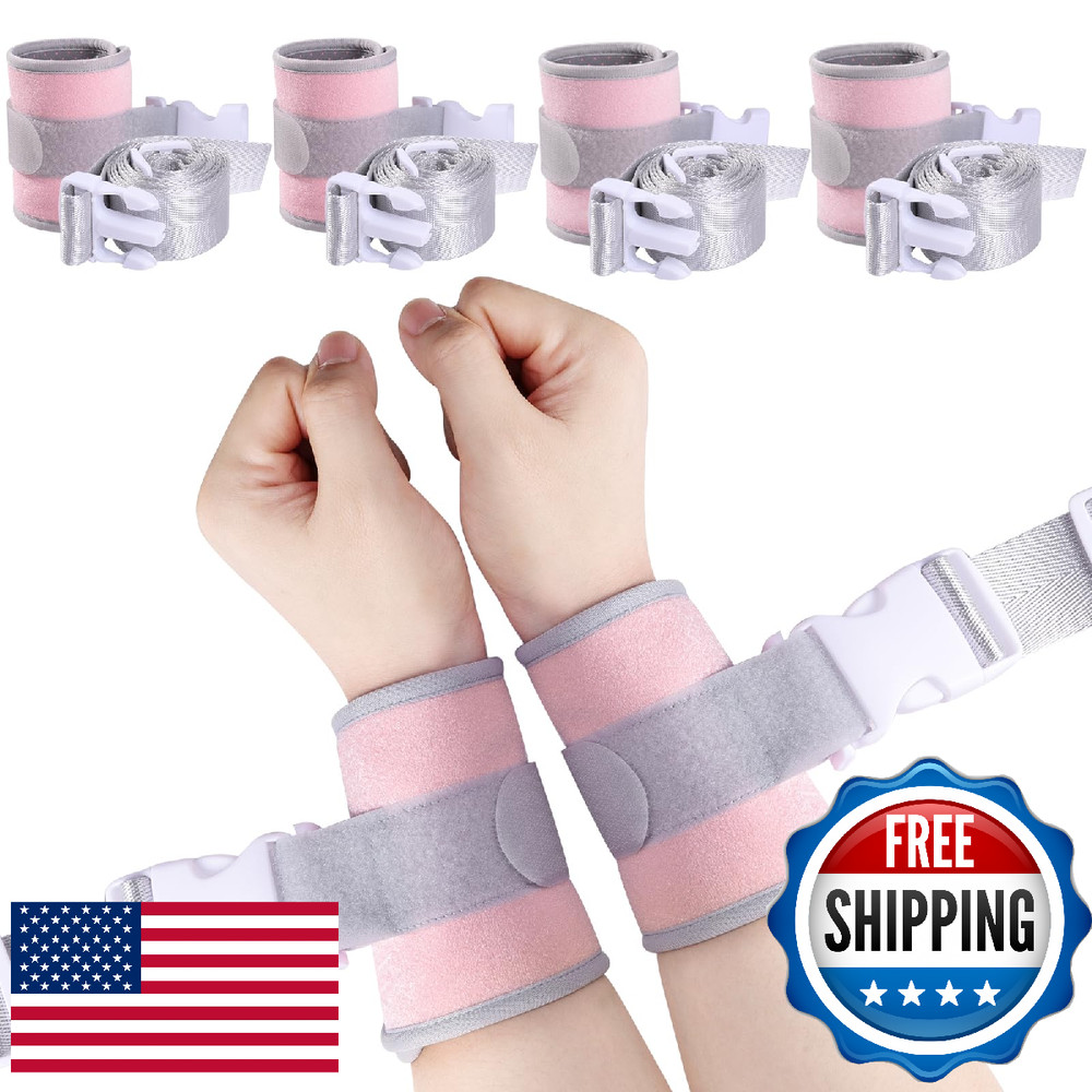 Lefeke Patient Medical Restraints 4 Pack Pink Bed Wrist Ankle Limb Movement Limi
