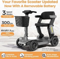 4 Wheel Folding Mobility Scooter Electric Power Wheelchairs Long Range -OPEN BOX