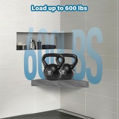 Custom Floating Corner Shower Bench Kit – Wall Mount Seat & Storage, 17″x17″x24.