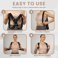 Posture Corrector Just for Women – Adjustable Back Brace – Full Spine Support &