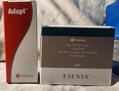 Ostomy supplies lot. ConvaTec Ostomy Pouches/Barrier Wipes/Adapt Powder/Seals