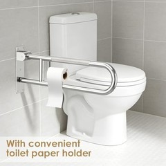 Toilet Grab Bar Support Rail 29.5 Inch, Anti-Slip Knurled Handicap Bathroom Safe