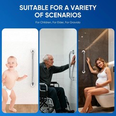 2 Pack Stainless Steel 16″ Shower Grab Bar Bathroom Handicap Handle for Seniors