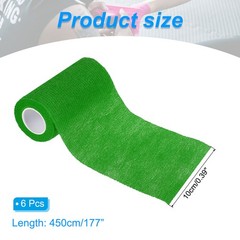 4″ x 177″ 6 Pcs Self Adhesive Bandage Wrap Elastic Self Tape Emerald Green