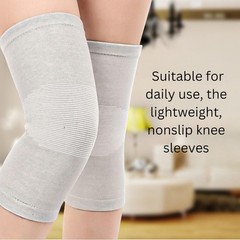Wonder Care 2-Pack Bamboo Knee Compression Sleeve for Men and XX-Large, Grey