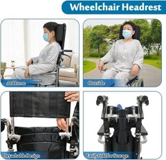Wheelchair Headrest Neck Support Pillow – Medical Foam Positioner, Universal Fit