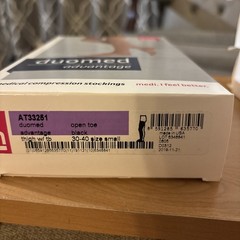 duomed advantage 30-40 mmHg Thigh High Black Size Small Open Toe Silicone Border