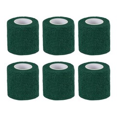 6Pcs 2″ x 177″ Self Adhesive Bandage Wrap Elastic Self Tape Dark Green
