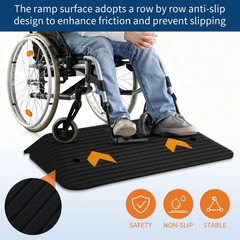 4″ Rise Rubber Threshold Ramp for Doorway,Door Ramp w/NonSlip Textured Surface