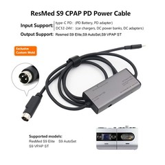 USB-C PD Power Cable for ResMed S10/AirSense 10/AirCurve 10 DC Converter