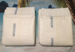 Beyond XP5000 medium (M) plastic backed adult diapers Sample Pack of (2) RARE