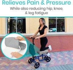 Universal Fit Knee Walker Pad Cover – Soft Gray Memory Foam Cushion, Adjustable