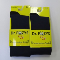 2 Pairs Navy Blue Foozys Unisex Compression Knee Socks Fit Women 5-12 & Men 5-13