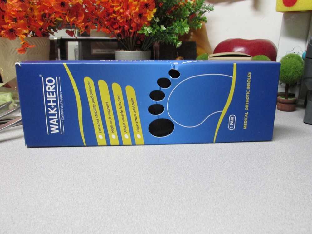 Mens Walk Hero Arch Support Orthotic Insoles Size 15-15.5