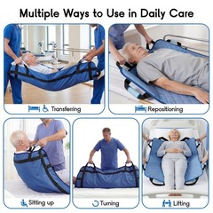 CoolShields Positioning Bed Pad with 8 Reinforced Handles, 34″ x 52″ Washable…