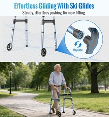 Lightweight Foldable Walker for Seniors – 350lb Capacity, Adjustable Height, Eas
