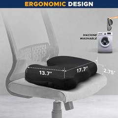 Air Travel Cooling Gel Cushion Coccyx, Sciatica, Tailbone Pain Relief & Support