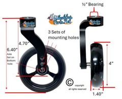 Single Sided Black Aluminum Caster Fork Assembly With 4″x1.40″ Wheels