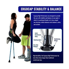Ergocap® High Performance Crutch Rubber Tip – Rubber Replacement Foot Pad for…