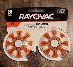 RAYOVAC 16-Pack Size 13 Hearing Aid Batteries Exp 2/28