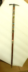 Vintage German Ice Pick Walking Stick Cane (Wanderstock) w/ Badges 32″ N86J