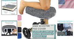 Universal Fit Knee Walker Pad Cover – Soft Gray Memory Foam Cushion, Adjustable