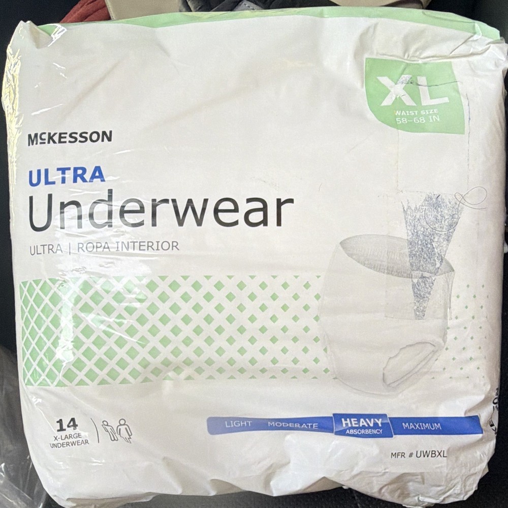 McKesson Ultra Underwear XL Heavy Absorbency Disposable Underwear White 14 Ct