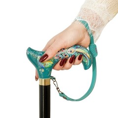 Peacock bird Hand Painted Derby Wooden Walking Stick Cane, Classic Walking Stick