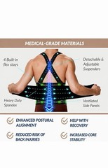 Back Brace with Suspenders for Work Industrial Lifting Safety Elastic L