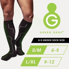 Green Drop Compression Socks Knee High Black Large / X-Large 2 Ct