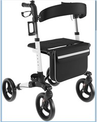 Flash Furniture Hercules Adjustable Height Folding Rollator Walker 360° Swivel