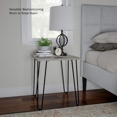 Modern End Table Hairpin Legs – Industrial-Style Woodgrain Finish And Steel