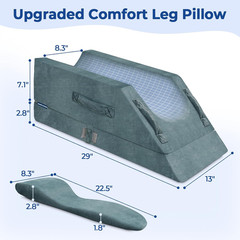 4-Height Adjustable Leg Elevation Pillows for after Surgery with Ergonomic Curve
