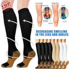 3Pair Diabetic Socks for Lymphedema Bariatric Knee High Non Binding Stockings US