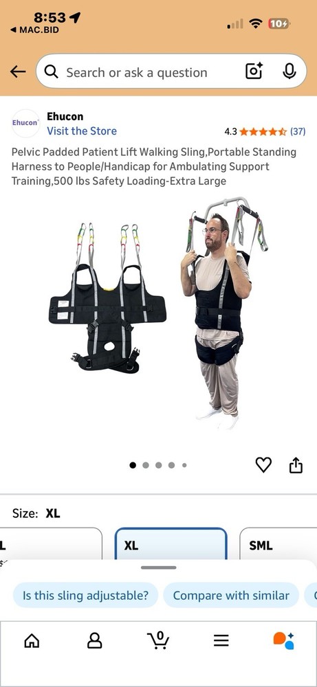 pelvic padded patients lift walking support – XL
