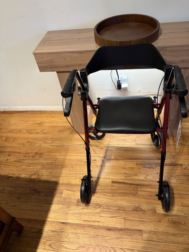 Red VOCIC Walkers for Seniors, Z21 Rollator Walker with Seat Supports 330lb, 8″