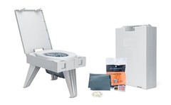 Portable Folding Toilet 500 Pound Capacity 14 Inch Seat Height Wag Bag Kit