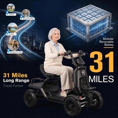 500/1000W Electric Mobility Scooter All Terrain for Adults with Cargo Platform