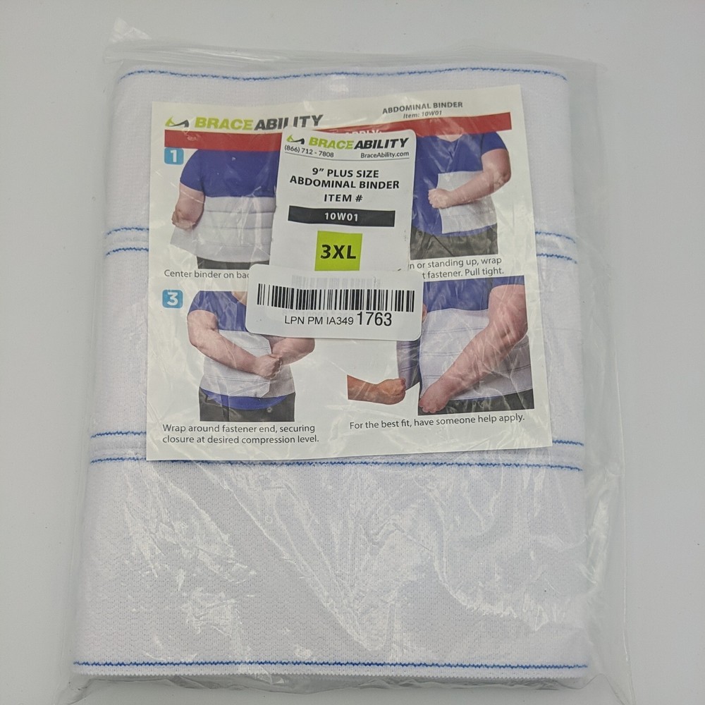 BraceAbility 9″ Plus Size 3XL Bariatric Abdominal Stomach Binder Belly Support