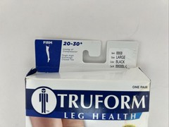 Truform Medical Compression Stockings 20-30mmHg, Closed Toe, LARGE, Black 1pair