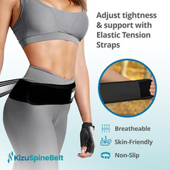 Kizu Relief Belt Lower Back Support Brace SI Joint Support, plus | Adjustable Lu