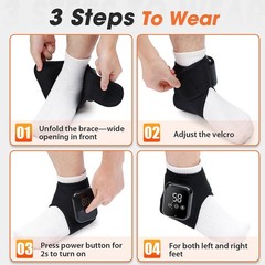 Pair Cordless Foot Ankle Massager Pain Relief with 3 Heat & 3 Vibration Modes
