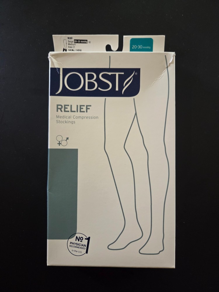Jobst Knee High Compression Stockings Medium Beige 20-30mm BRAND NEW