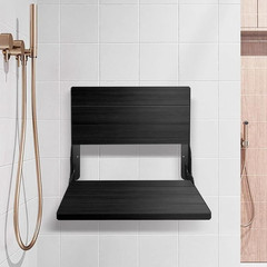 Teak Shower Bench, Folding Shower Chair Wall Mounted, Wood Folding Shower Seat,