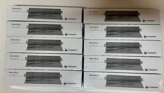 10 PACK Coloplast InterDry 7910 Moisture Wicking Fabric 10”x144” *EXP: 04/2026