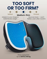 Seat Cushion – Memory Foam & Cooling Gel – Chair Cushion for Tailbone Pain Re…